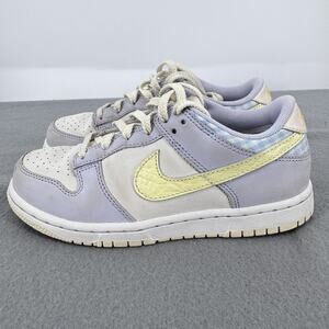 Nike Dunk Low Shoes Youth 1.5 Y Pastel Purple Yellow Gingham Sneakers FJ4642-536